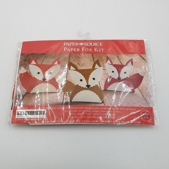Paper Source Fox Craft Decoration Place Card Gift Tag 12 - Picture 2 of 3